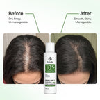 Before and after using Dafodila Hibiscus Shampoo – smoother, shinier hair