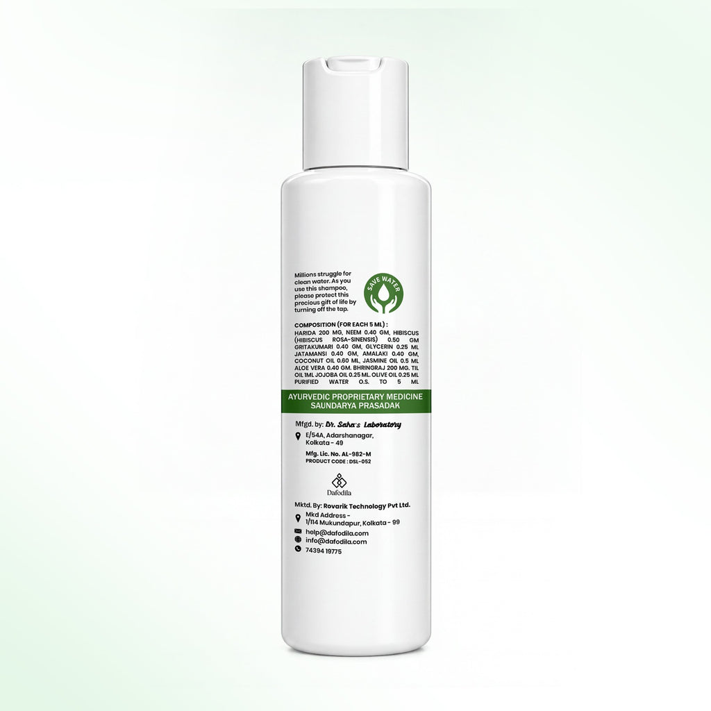 Dafodila Hibiscus Shampoo back label – full ingredient composition