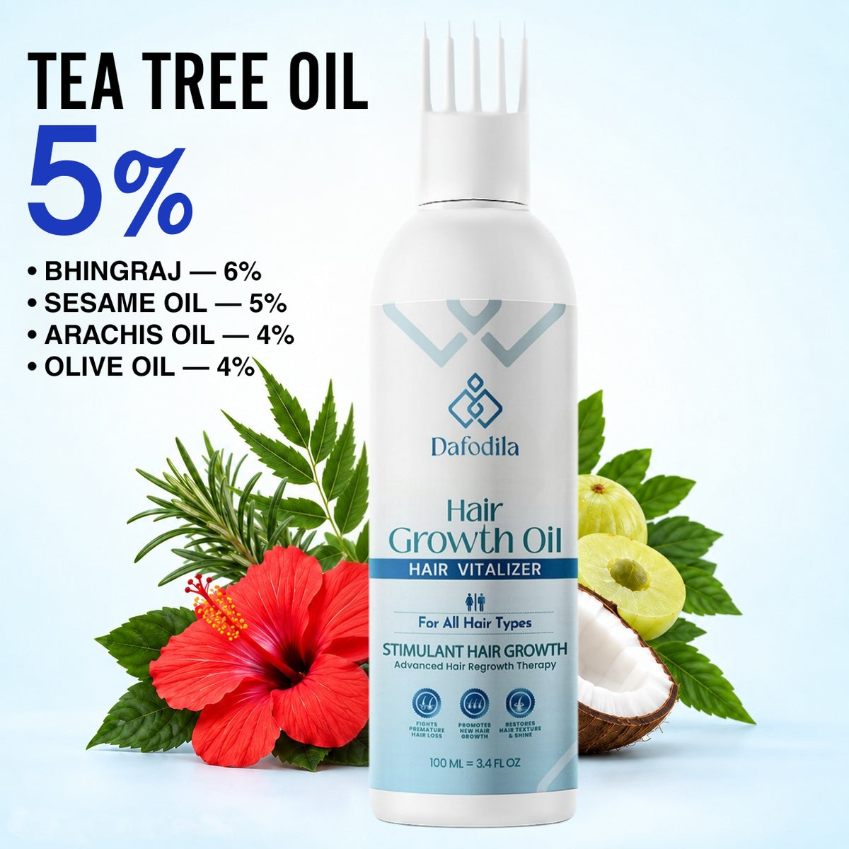 Dafodila Hair Growth Oil for Men & Women – Hair Vitalizer & Hair Growth Oil – 100ml