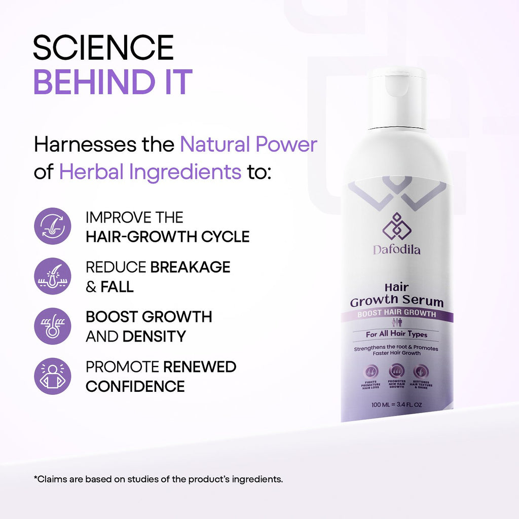 Dafodila Hair Growth Serum for Men & Women | Boost Hair Growth, Strengthens Roots – 100ml