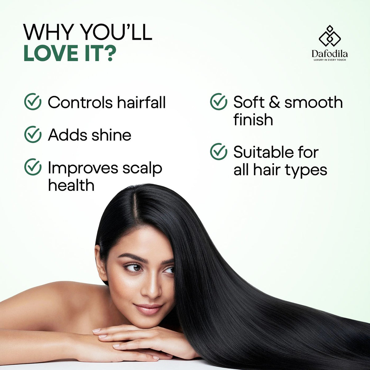 Dafodila Anti-Hairfall Shampoo for Men & Women with Arnica, Olive & Castor – 300ml