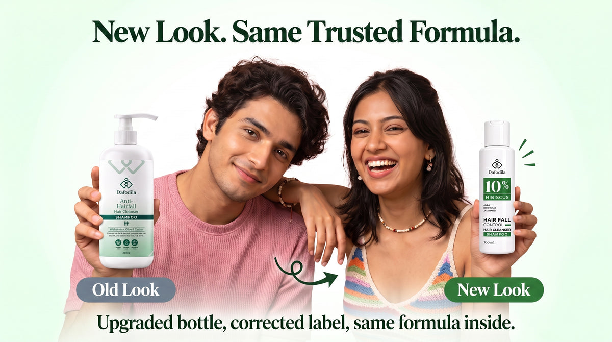 Old and new Dafodila Hibiscus Shampoo bottles – same trusted formula